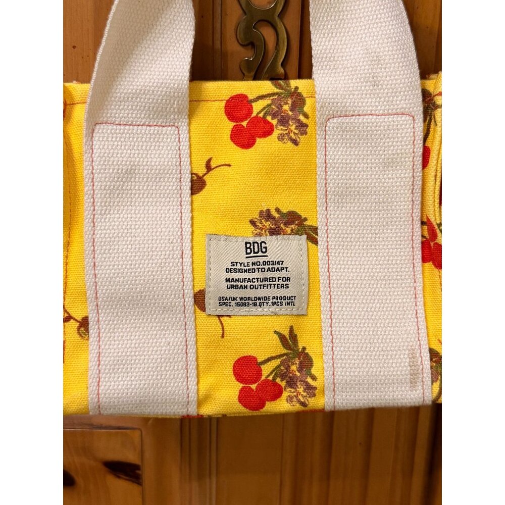 Urban Outfitters BDG Yellow Cherry Floral Serena Mini Canvas Tote Bag Y2K - Picture 5 of 5